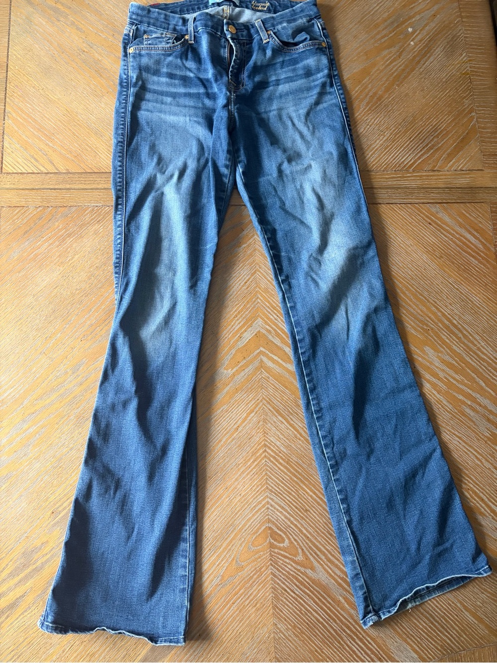 7 For All Mankind Dojo Bootcut Flare Jeans Medium Wash 27 - Picture 2 of 8